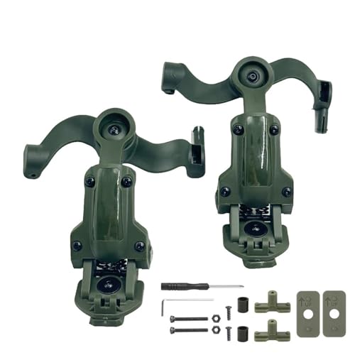 Tactical Fast Helmet Rail Mount Adapter Tactical Headset Accessories Hunting Airsoft Shooting Headphone Bracket(Green)