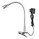 Meanyee 3W berührungsempfindlich stufenlos dimmbare flexible Schwanenhals Clip auf Schreibtisch Leselampe Clamp Nachttischlampe Bücherlicht mit Dim Blue LED-Anzeige einstellbar (Warmweiß 3000k-3200K)