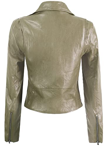 A2Y Women's Classic Faux Leather Zip Up Rider Style Moto Biker Jacket2