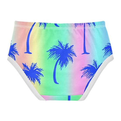 Girls Underwear Toddlers 2t Cotton Little Girl Panties Fun Kids Briefs Undies Palm Tree Pastel Rainbow Gradient2