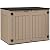YITAHOME Large Outdoor Horizontal Storage Shed, 47 cu ft Resin Tool Shed w/o Shelf, Outdoor Waterproof Storage with Floor for Trash Cans, Garden Tools, Lawn Mower, Lockable, 4.5x2.8x3.9 ft, Brown