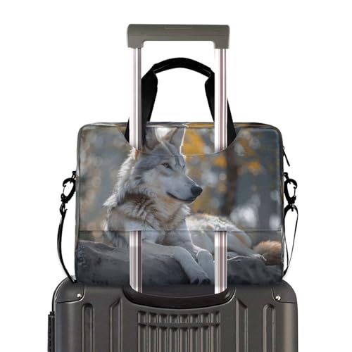 Maletín para laptop con diseño de lobo 15.7 in miniatura 3