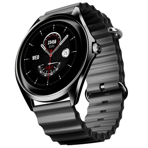 Image of boAt Ultima Aeris 1.43 inch AMOLED Display, 1000 nits Brightness, Ultra Slim 8mm Metal Build, IP68, Auto HR & SpO2 Monitoring, Sleep & Stress Tracking, Stylish Smartwatch for Men & Women (Active Black)