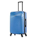 DUKAP INCEPTION Luggage with Spinner Wheels | Durable Lightweight Hardside Suitcase, Travel Bag with Handle and Trolley, 24-Inch Medium Checked Luggage | Blue