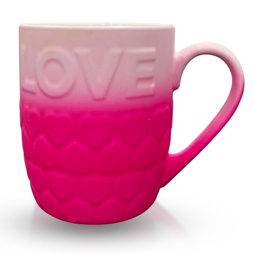 Cup With Hearts For Home, Office, Or Valentine's Day (pink)