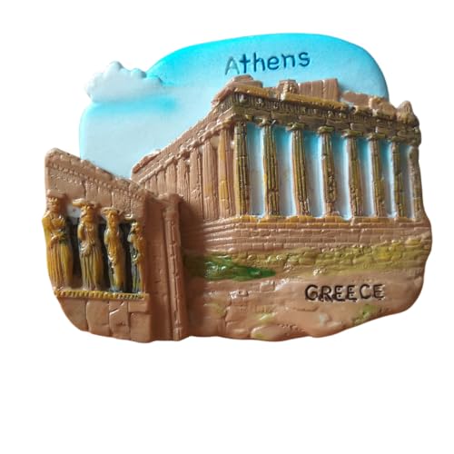Imán decorativo de resina 3D Partenón Atenas 7x6 cm miniatura 1