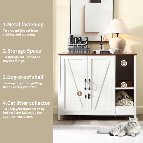 Forest Gravity 179.99 Cat Litter Robot Enclosure, Enclosure For Self-Cleaning Litter Boxes,Adjustable Shelf For Dog Proof And Storage,Charging Station,Locks Added thumb #8