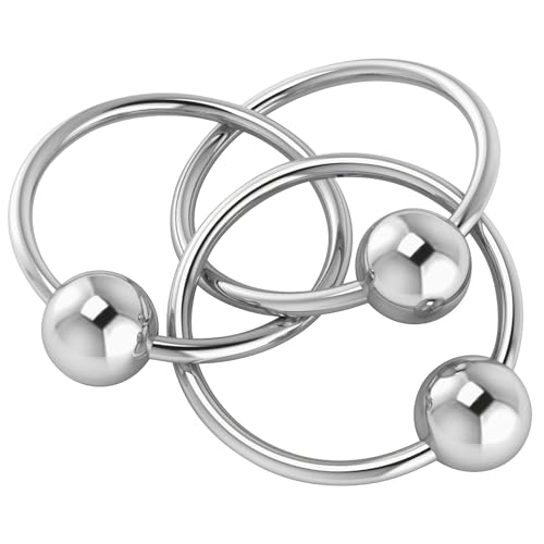 Image of 3 Ring 925 Sterling Silver Teether Rattle Ring | non tarnishing, 0-12 months, teething gift, engravable, gift boxed, baby shower, christening, newborn keepsake
