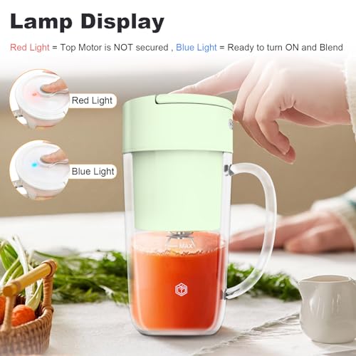 Portable Blender, 10 oz Mini Personal Blender for Smoothies, Fruits, and Veggies with Rechargeable USB, Easy to Clean suitable for Traveling or Camping(Green) by Cozy Blue - Used condition - Image 5
