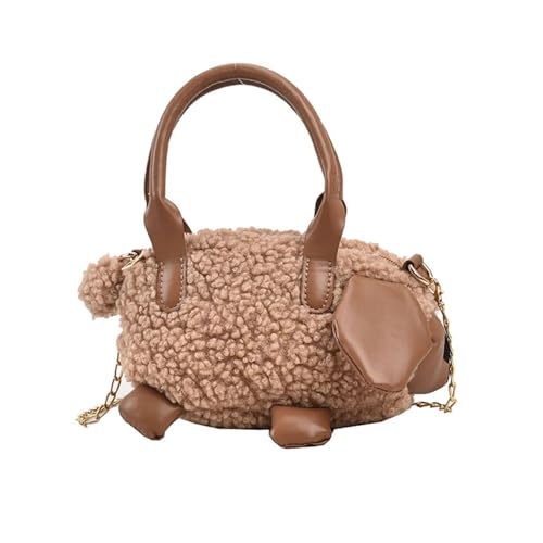 Sac à main tendance en peluche femme mode automne hiver