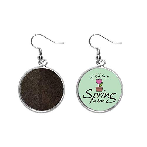 Pendientes de cuero negro de diseño abstracto regalo original joyas de primavera