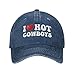 I Love Hot Cowboys Hat for Men Baseball Hats Fashionable Hat Navy Blue