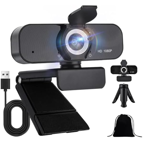 kamera internetowa Full HD, USB z mikrofonem dla PC, kamera internetowa Full HD 1080P, kamera internetowa dla laptopów, USB-Webcam, dla laptopa, PC, komputera stacjonarnego do strumieniowania