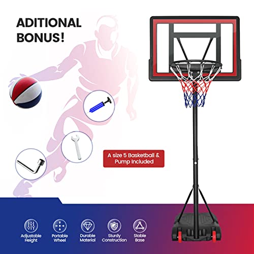 Basketballkorb Outdoor Kinder mit Ständer Rollen Inkl. Basketball + Pumpe verstellbare Korbhöhe 160 bis 210 cm höhenverstellbar Korbanlage Outdoor komplett Basketballanlage für Kinder - Image 7