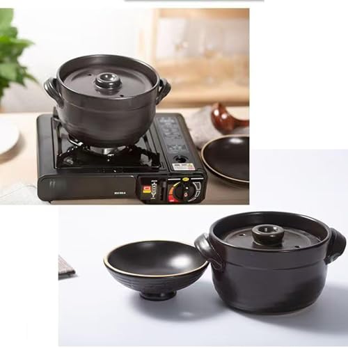 MHGTTRE 万古焼 黒釉メタル 二重蓋ご飯釜 3合炊き L の商品画像 6