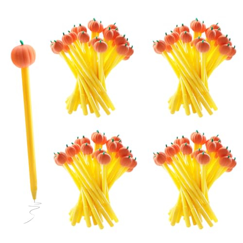 PANTSLINE Bulk Halloween Pumpkin Pens, Funny Autumn Pens for Students Teachers, Halloween Thanksgiving Gifts Rewards Classroom Party Supplies(100 Pcs)