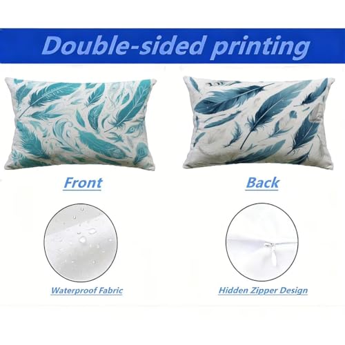 Housse de coussin extérieur 60x90 cm aspect lin blanc premium - 3