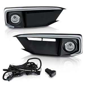 PIT66 Front Bumper Fog Lights Compatible with Honda Civic Coupe/Sedan 2019-2020 Fog Lamps w/Blubs+Switch Clear Lens