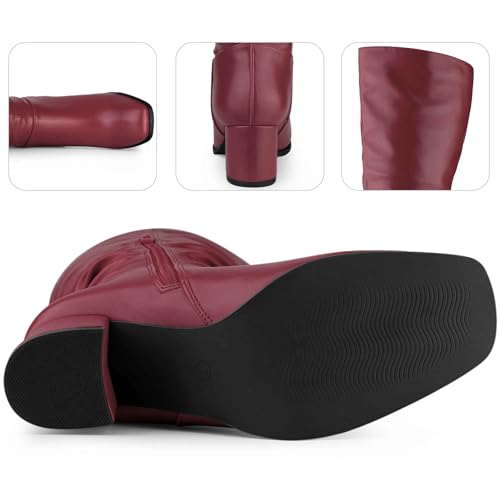 Perphy Thigh High Dress Boots Square Toe Chunky Heel Slouch Knee Highs Boots for Women3