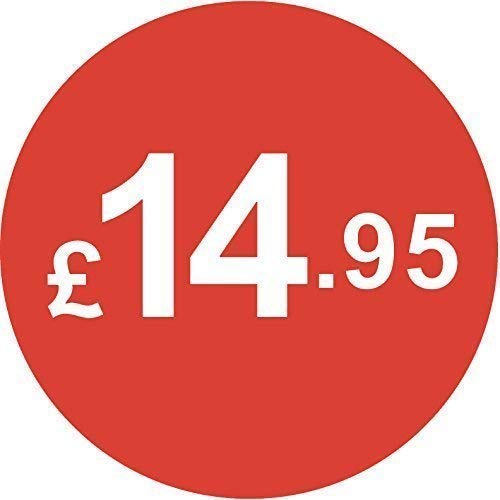 Pack of 500-20mm Price Stickers - Choose from 10p to £95 - Bright Red - Many Prices to Choose from (£14.95 - Red)