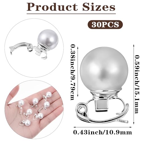 30 Piezas Pinzas Mini con Perlas para Cabello para Mujer, Accesorios Elegantes de Perlas Blancas, Clips y Broches Lindo para Novias y Uso Diario miniatura 2