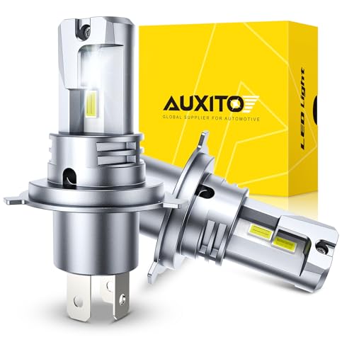 AUXITO H4 Light Bulb, 50000LM 900% Super Brighter, Real 1:1 Size, 9003/HB2 LED Fog Light for Night Driving, 6500K Cool White, 50000Hrs Long Service Life, Plug and Play, Pack of 2