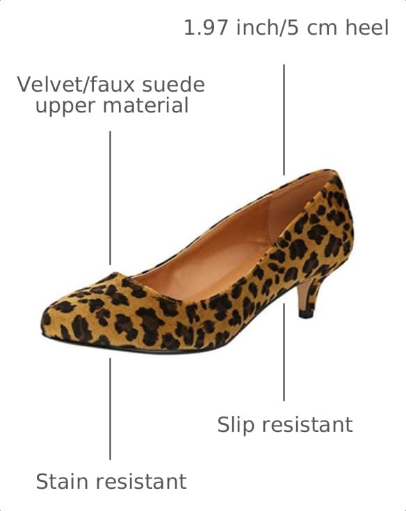 Image of MAIERNISI JESSI Unisex Men's Women's Pointed Toe Kitten Heel Pumps, 2 Inch Low Heel Office Dress Shoes