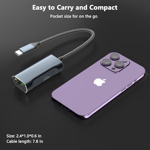 Adaptador Ethernet para Chromecast con Google TV y carga USB C de 100W 6