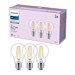 Philips LED Frosted A60 Light Bulb 3 Pack [Cool White 4000K - E27 Edison Screw] 60W, Non Dimmable. for Home Indoor Lighting