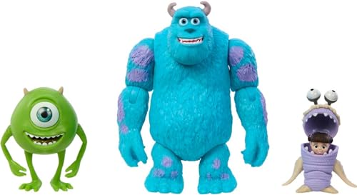 Mattel Disney and Pixar Monsters, Inc Storyteller Set with 3 Action Figures, Get Boo Home Collectible Toy Pack with Sulley, Mike & Boo