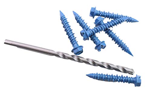 U-Turn - 3/16 x 1 1/4 Concrete Screws with Drill Bit Hex Head