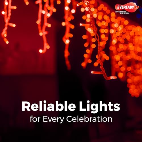 Image of EVEREADY UTSAV, 10 Meter LED Pixel Chain Lights, 46 LEDs, BIS Approved, Decoration Lighting for Festivals, Weddings, Homes & More, Red Color, Pack of 1
