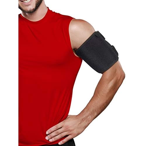 ARMSTRONG AMERICA Bicep Tendonitis Brace, Bicep Band & Upper Arm Compression Sleeve I Triceps & Biceps Muscle Support For Upper Arm Tendonitis Pain Relief Or Bicep Strains (LARGE 10″ to 16″)