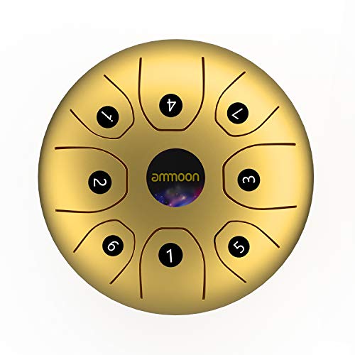 Eastdall Mini Tambor De Percussão,5.5 Polegadas Mini Tongue Drum 8 Notas C-Key Handpan Drum Bolso de