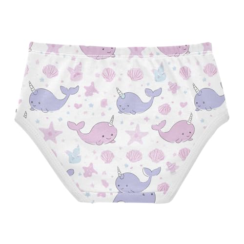 Wusikd Cute Pink Nawhal Girls' Underwear Cotton Girls Briefs Soft Toddler Underwear 2T2
