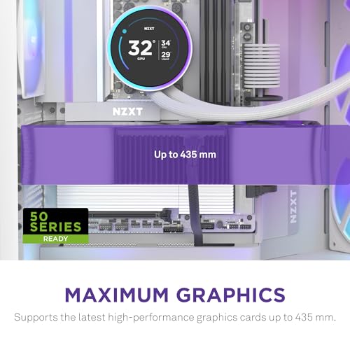 Image of NZXT H9 Flow RGB (2025) - Large Dual-Chamber ATX Mid-Tower Airflow PC Case - Includes 1 x 420mm RGB Fan Unit & 1 x 120mm Fan - 420mm Radiator Support - Tempered Glass - Back-Connect Ready - White