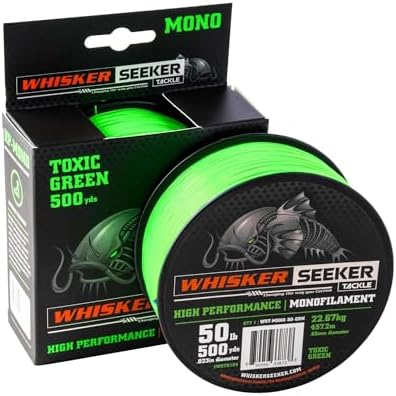 High-Vis Mono Catfish Line - 50# - Toxic Green - 500 YD