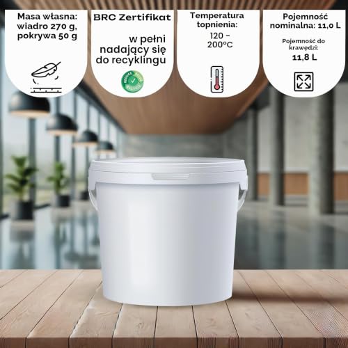 POSH Wiadro z pokrywką 10 l – przezroczyste, tworzywo sztuczne, nadaje się do kontaktu z żywnością, szczelne, bezzapachowe, wytrzymałe, stabilne, hermetyczne, wiadro z uchwytem (20, 10 l)