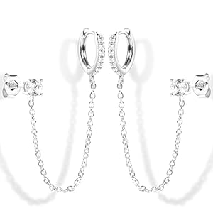 Gold Chain Earrings for Women, Hypo...