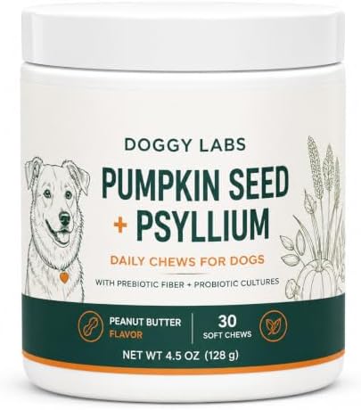 Doggy Labs Pumpkin Seed and Psyllium Chews for Dogs, 30 Count