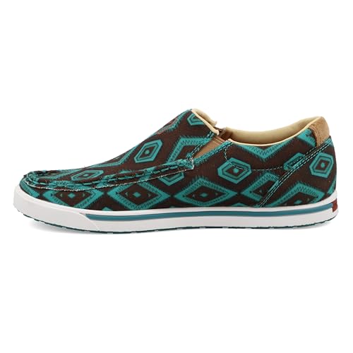 Image of Twisted X Women's Women's Southwestern Pattern Casual Kicks Slip-On Shoes - WCA0058 11 M US Chocolate /Turquoise