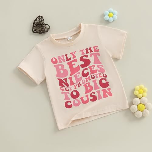 Big Cousin Shirt for Toddler Boys Girls Only The Best Nieces/Nephews Get Promoted to Big Cousin T-Shirt Top3