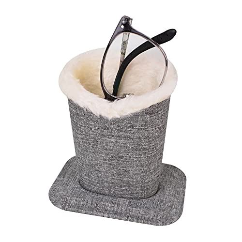 Image of Pack of 2 Soft Plush Lined Eyeglasses Holder Stand Protective Glasses Holder Stand