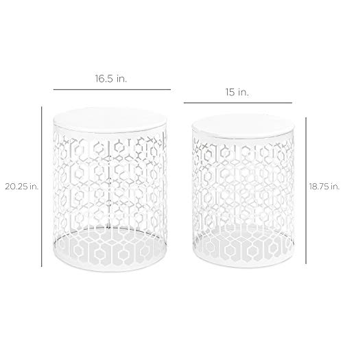 Best Choice Products SKY6069 Metal Accent Table, Set Of 2 Decorative Round End Tables Nightstands thumb #1