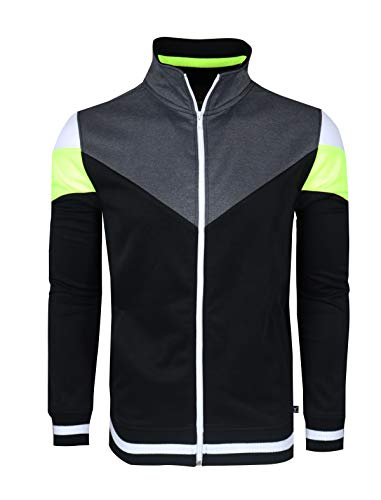 Image of SCREENSHOT-TRACK JACKET Mens Urban Hip Hop Premium Track Jacket - Slim Fit Side Taping Sportswear Urbanwear Streetwear Top