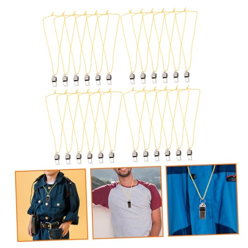 24 silbatos deportivos con cordón para árbitros y emergencia miniatura 5