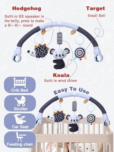 Image of Pau1Hami1ton Baby Stroller Arch Toys, Car Seat Toys,Bouncer Toy Bar /Mobile for Bassinet,Adjustable Baby Hanging Toys Fit for Crib Bed,Stroller,Car Seat.S-19(Koala)