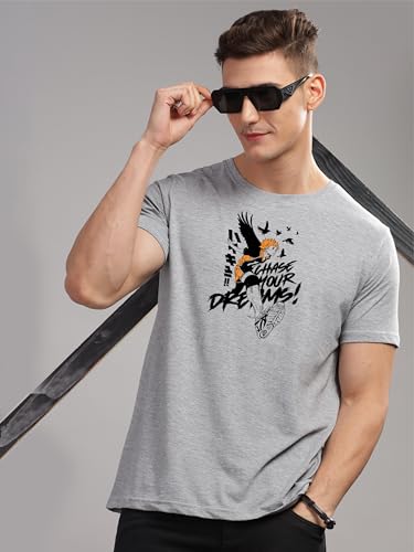 Image of ADRO Men's Cotton Comfort Fit Anime T Shirt - Premium Printed Haikyuu Tshirt - Perfect for Haikyuu Fans Print and Comfortable Fit T-Shirt
