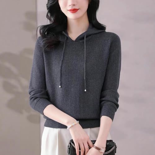 Pull en tricot à capuche décontracté idéal pour les balades de printemps - 2