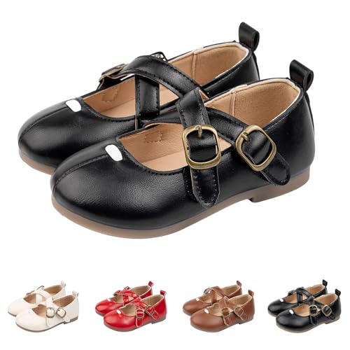 Toddler Girls Mary Jane Shoes Leather Soft School Wedding Strap Sneakers Baby Flat Non Slip Elegant Birthday Shoes3